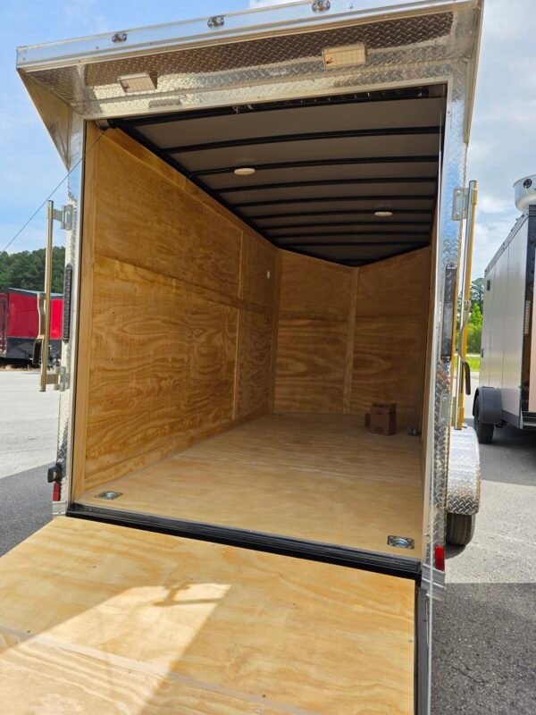 6×12 Enclosed Cargo Trailer – White | 6'9" Interior | Ramp Door | 3500 lb Axles