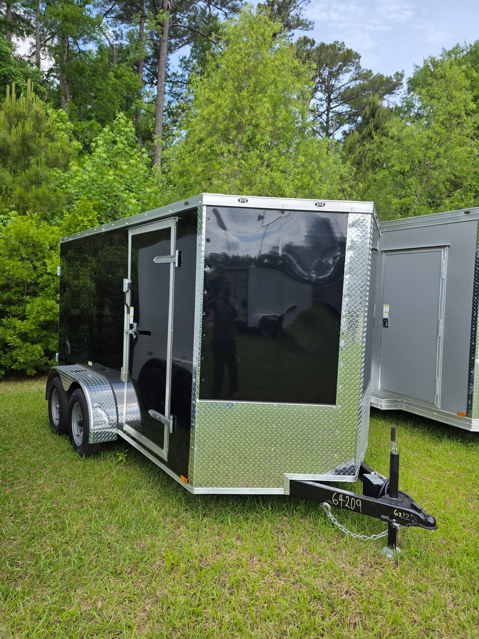 6×12 Enclosed Cargo Trailer – Black | Double Rear Doors | 6