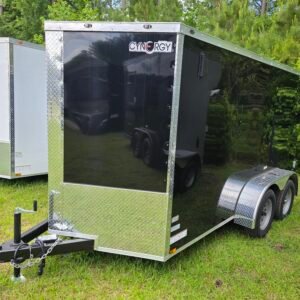 6×12 Enclosed Cargo Trailer – Black | Double Rear Doors | 6'3" Interior | Side Door - Image 2