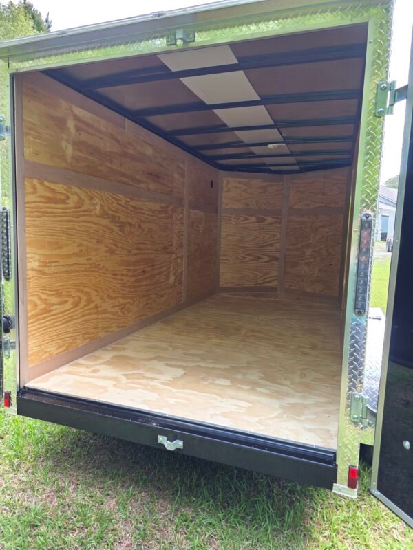 6×12 Enclosed Cargo Trailer – Black | Double Rear Doors | 6'3" Interior | Side Door