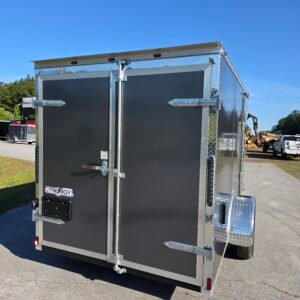 6×12 Cargo Trailer for Sale – Charcoal Gray | 6' Interior | Barn Doors | Utility Trailer - Image 2