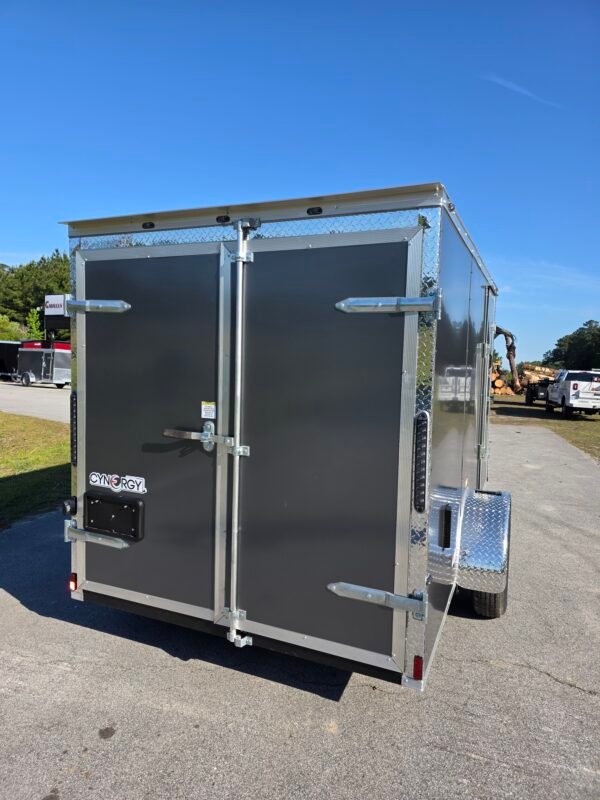 6×12 Cargo Trailer for Sale – Charcoal Gray | 6' Interior | Barn Doors | Utility Trailer