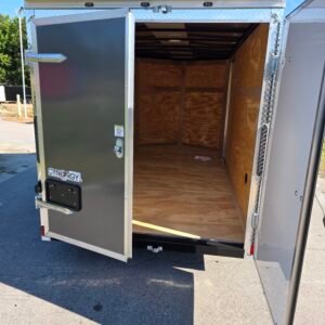 6×12 Cargo Trailer for Sale – Charcoal Gray | 6' Interior | Barn Doors | Utility Trailer - Image 3
