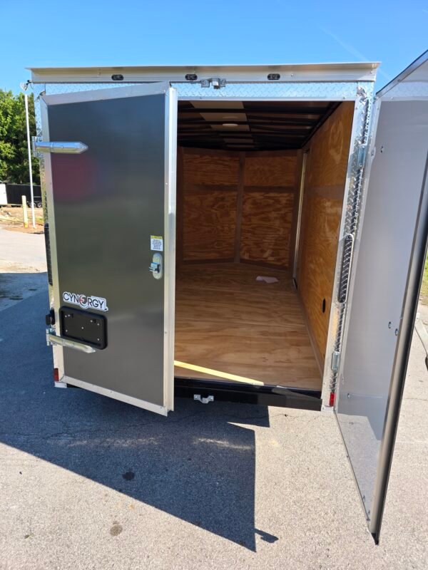 6×12 Cargo Trailer for Sale – Charcoal Gray | 6' Interior | Barn Doors | Utility Trailer