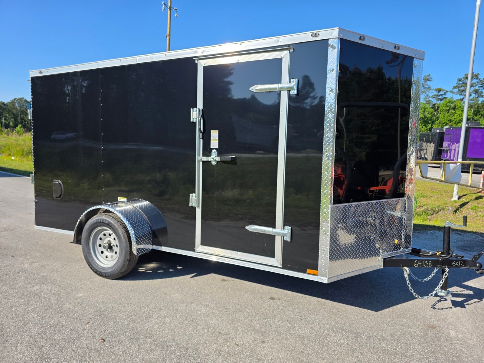 6×12 Enclosed Cargo Trailer – Black | Ramp Door | 3500 lb Axles | 6