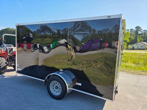 6×12 Enclosed Cargo Trailer – Black | Ramp Door | 3500 lb Axles | 6' Interior