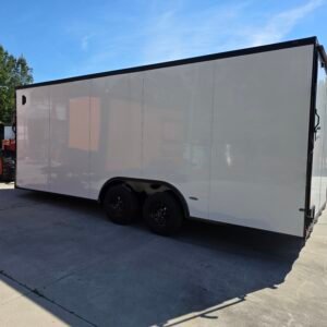8.5×20 Car Hauler Trailer – White | 7' Interior | Ramp Door | 3500 lb Axles - Image 3