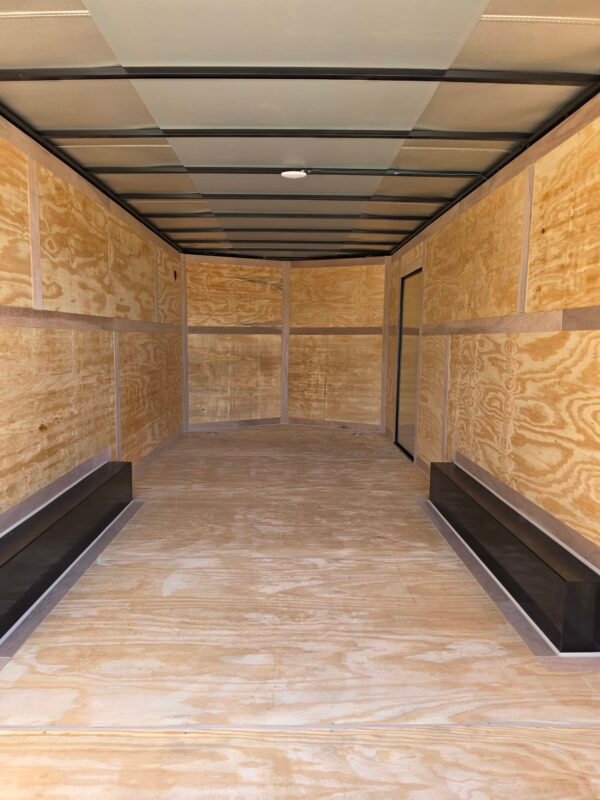 8.5×20 Car Hauler Trailer – White | 7' Interior | Ramp Door | 3500 lb Axles