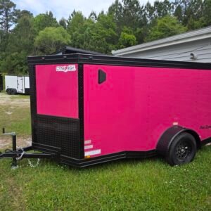 5×10 Cargo Trailer for Sale – Pink | 5' Interior | 2990 lb Axles | Side Door | Compact Utility Trailer - Image 2