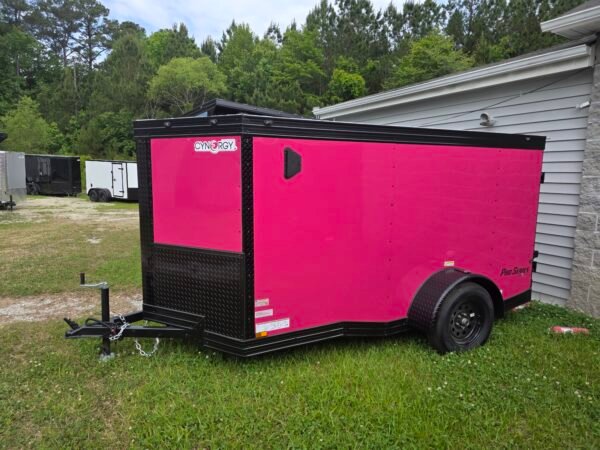 5×10 Cargo Trailer for Sale – Pink | 5' Interior | 2990 lb Axles | Side Door | Compact Utility Trailer
