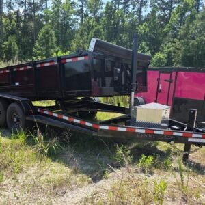 7×14 Dump Trailer for Sale – Black | 2' Sides | 14 Ply Tires | Rear Double Doors