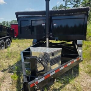 7×14 Dump Trailer for Sale – Black | 2' Sides | 14 Ply Tires | Rear Double Doors - Image 2