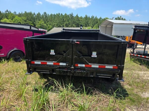 7×14 Dump Trailer for Sale – Black | 2' Sides | 14 Ply Tires | Rear Double Doors