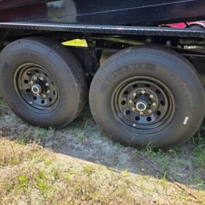 7×14 Dump Trailer for Sale – Black | 2' Sides | 14 Ply Tires | Rear Double Doors - Image 3