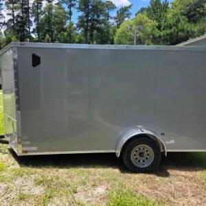 6×12 Enclosed Cargo Trailer for Sale – Dove Gray | Rear Ramp Door | 3500 lb Axles | 6' Interior - Image 2