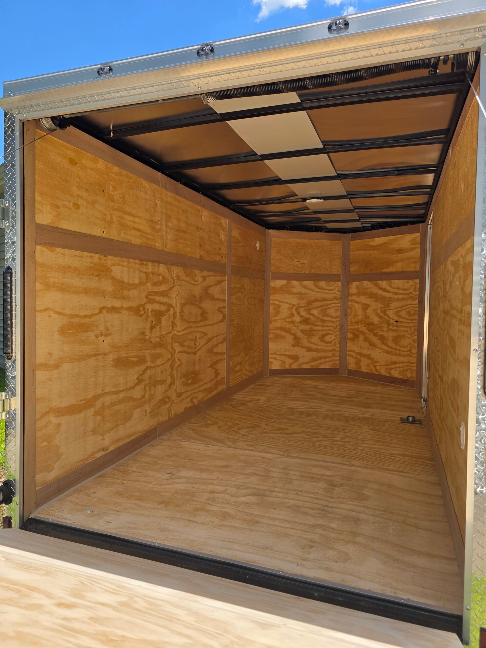 6×12 Enclosed Cargo Trailer for Sale – Dove Gray | Rear Ramp Door | 3500 lb Axles | 6