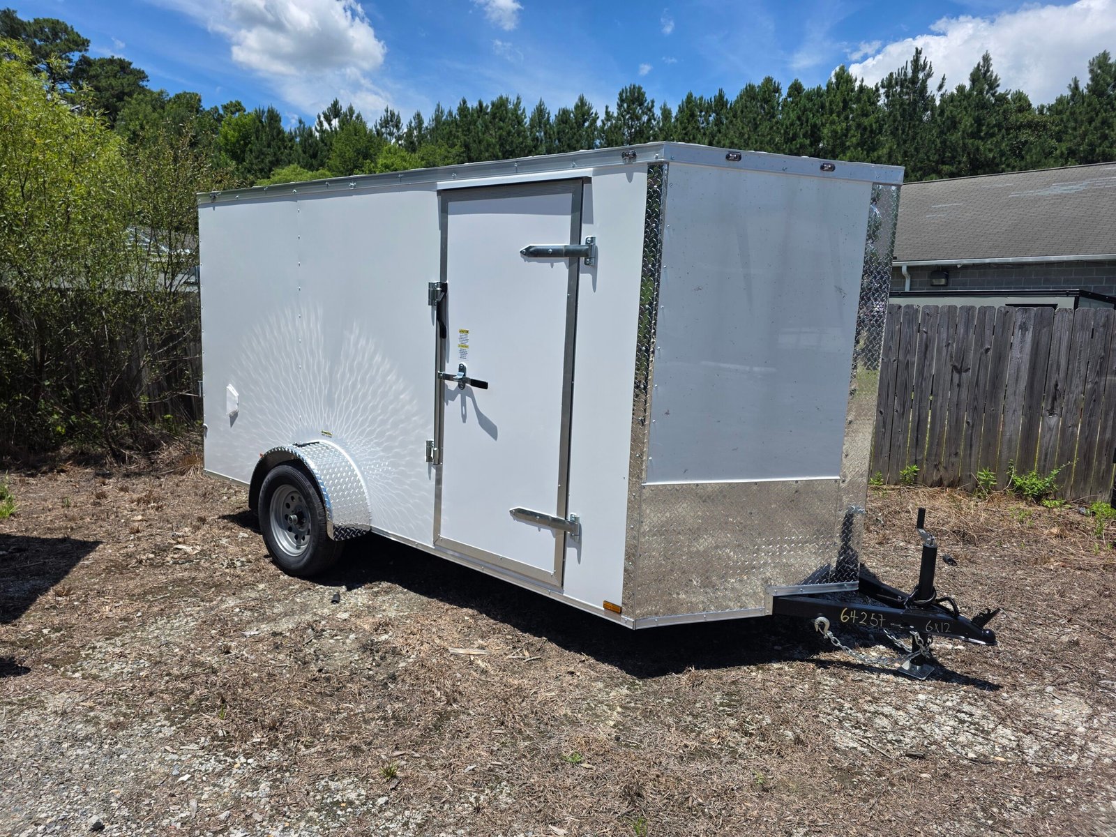 6×12 White Cargo Trailer | Rear Ramp Door | 3500 lb Axles | 6