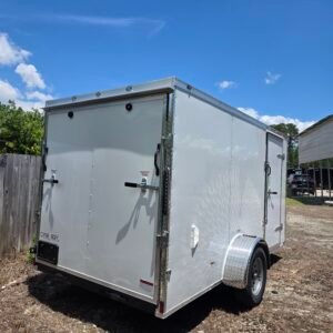 6×12 White Cargo Trailer | Rear Ramp Door | 3500 lb Axles | 6' Interior - Image 3