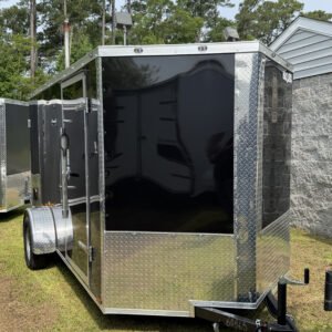 6×12 Black Cargo Trailer | Rear Ramp Door | 3500 lb Axles | 6' Interior