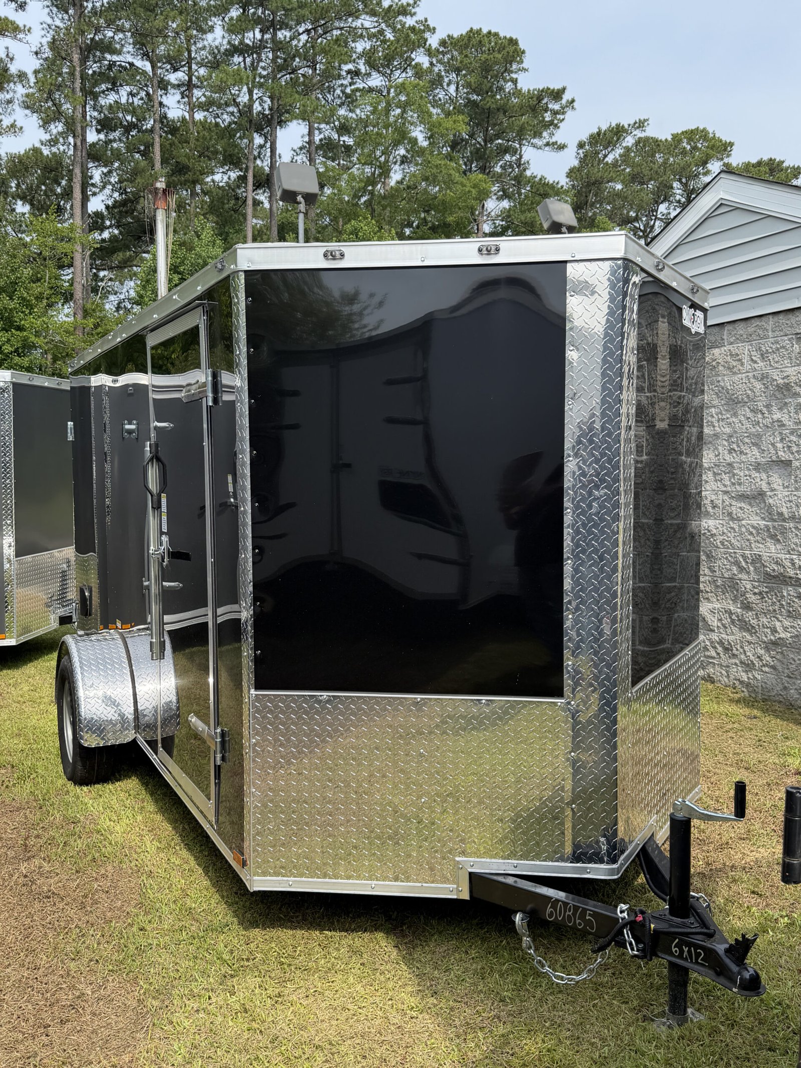 6×12 Black Cargo Trailer | Rear Ramp Door | 3500 lb Axles | 6
