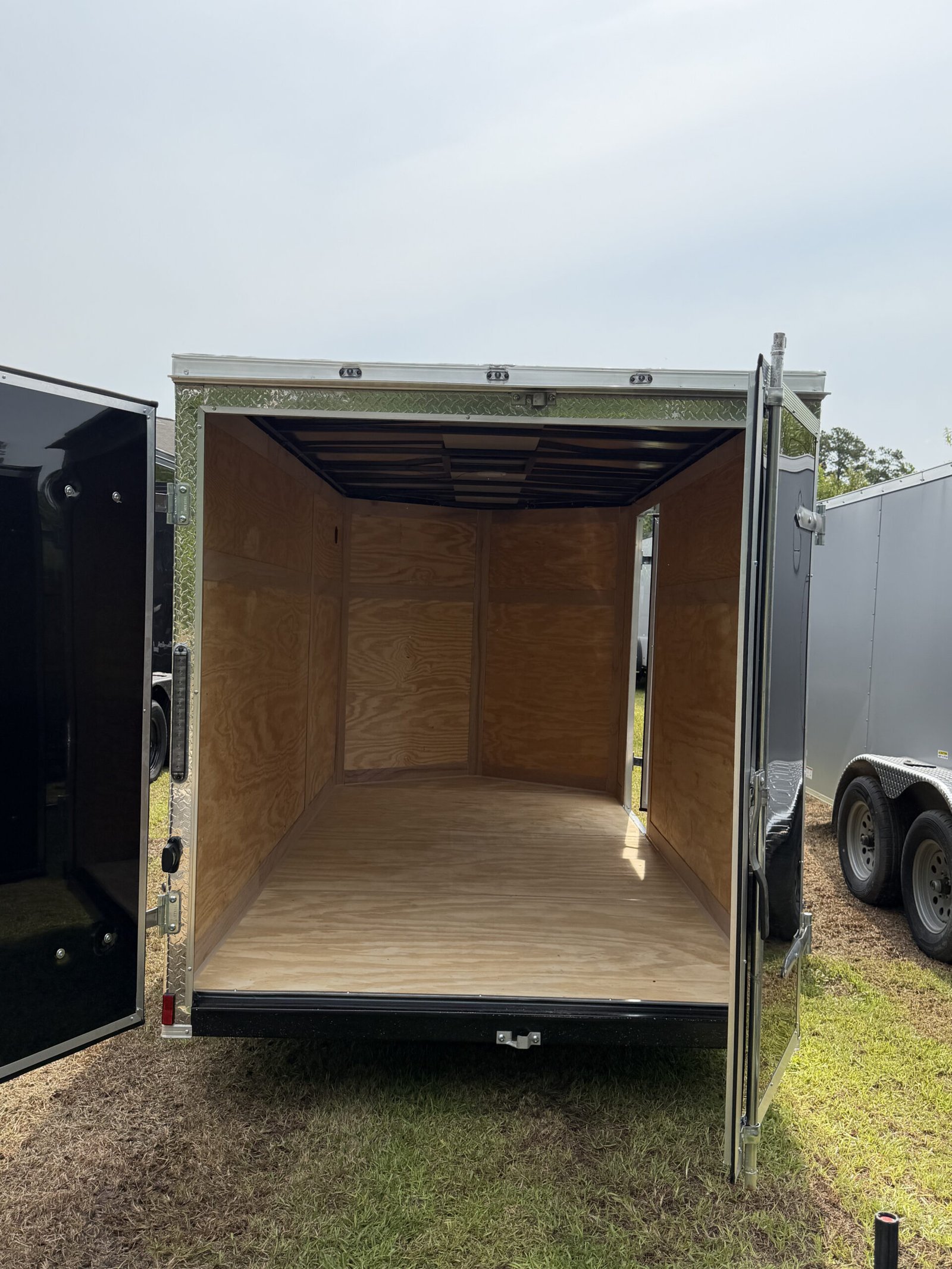 6×12 Black Cargo Trailer | Rear Ramp Door | 3500 lb Axles | 6