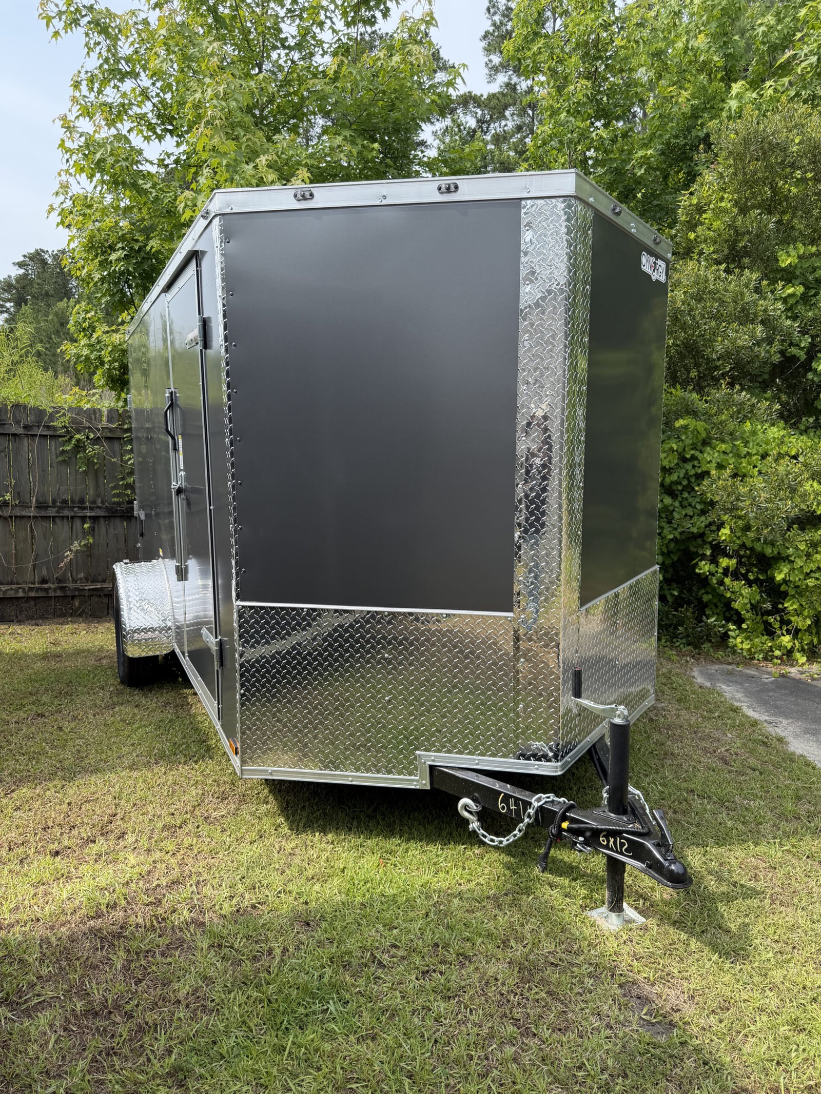 6×12 Charcoal Gray Cargo Trailer | Rear Ramp Door | 6