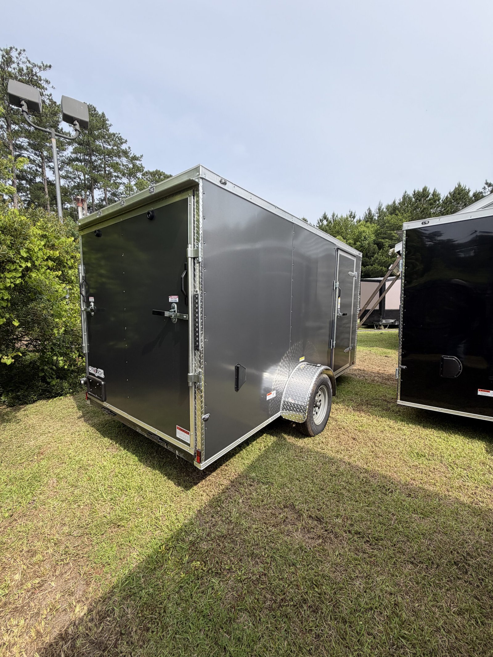 6×12 Charcoal Gray Cargo Trailer | Rear Ramp Door | 6