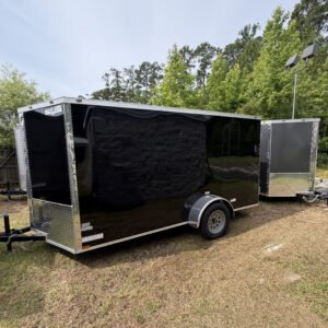 6×12 Black Cargo Trailer | Rear Ramp Door | 3500 lb Axles | 6' Interior - Image 2