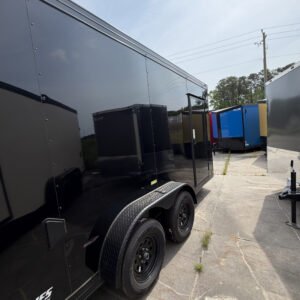 7×14 Enclosed Cargo Trailer for Sale – Black | 7' Interior | 4 D-Rings | 3500 lb Axles - Image 2