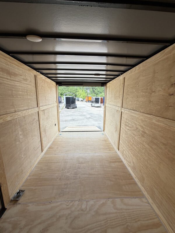 7×14 Enclosed Cargo Trailer for Sale – Black | 7' Interior | 4 D-Rings | 3500 lb Axles