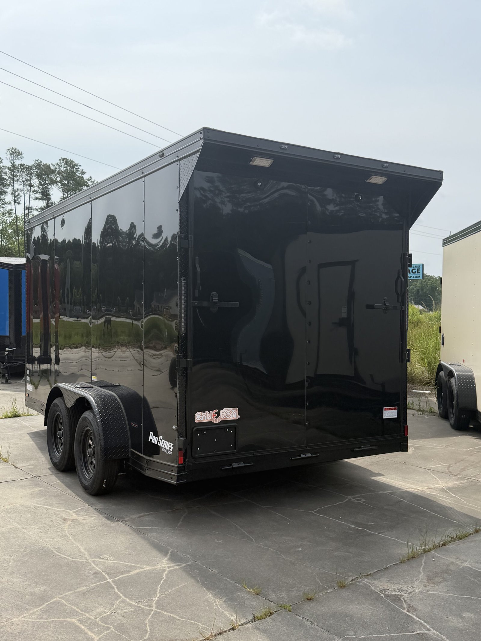7×14 Enclosed Cargo Trailer for Sale – Black | 7