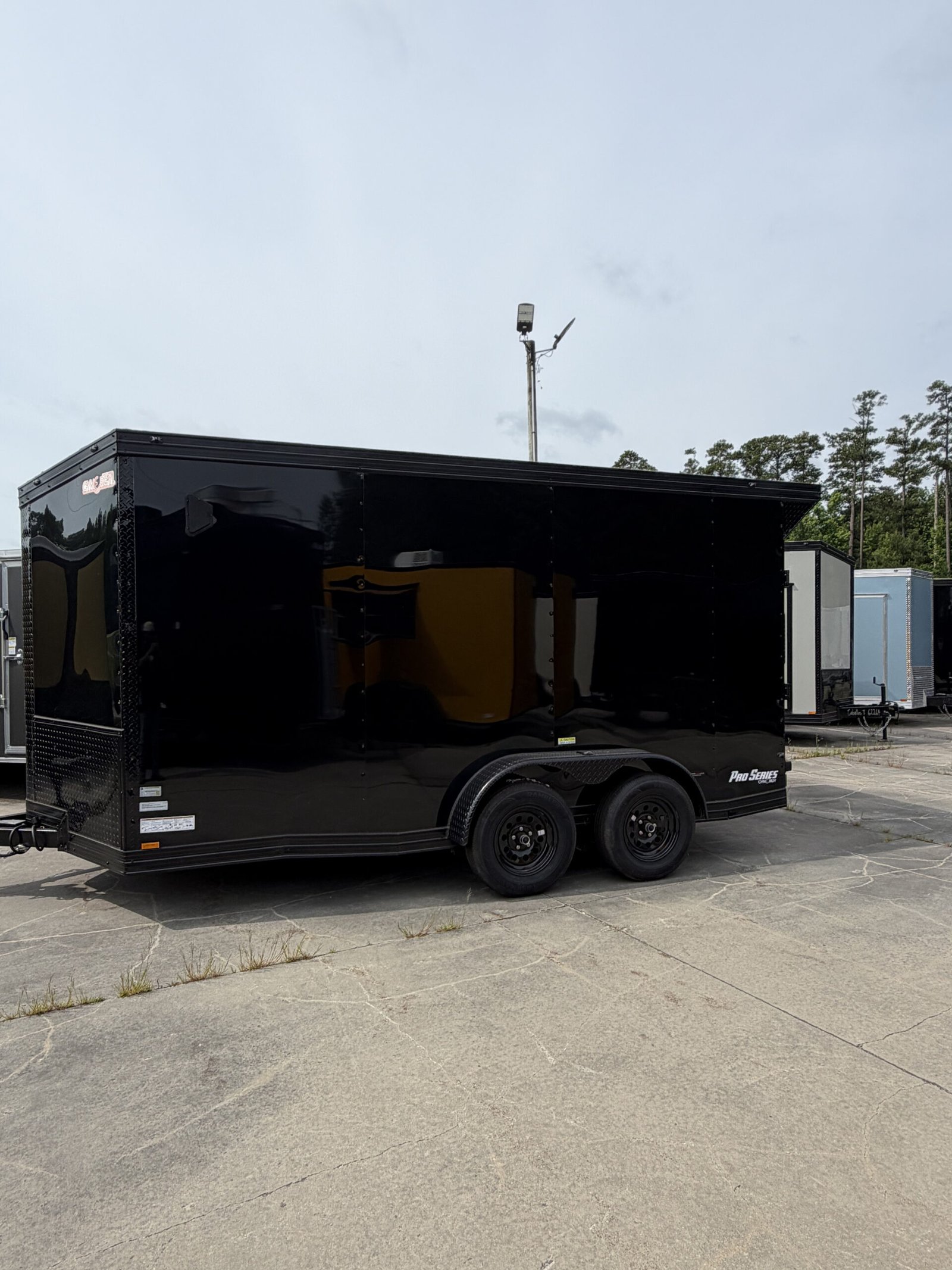 7×14 Enclosed Cargo Trailer for Sale – Black | 7