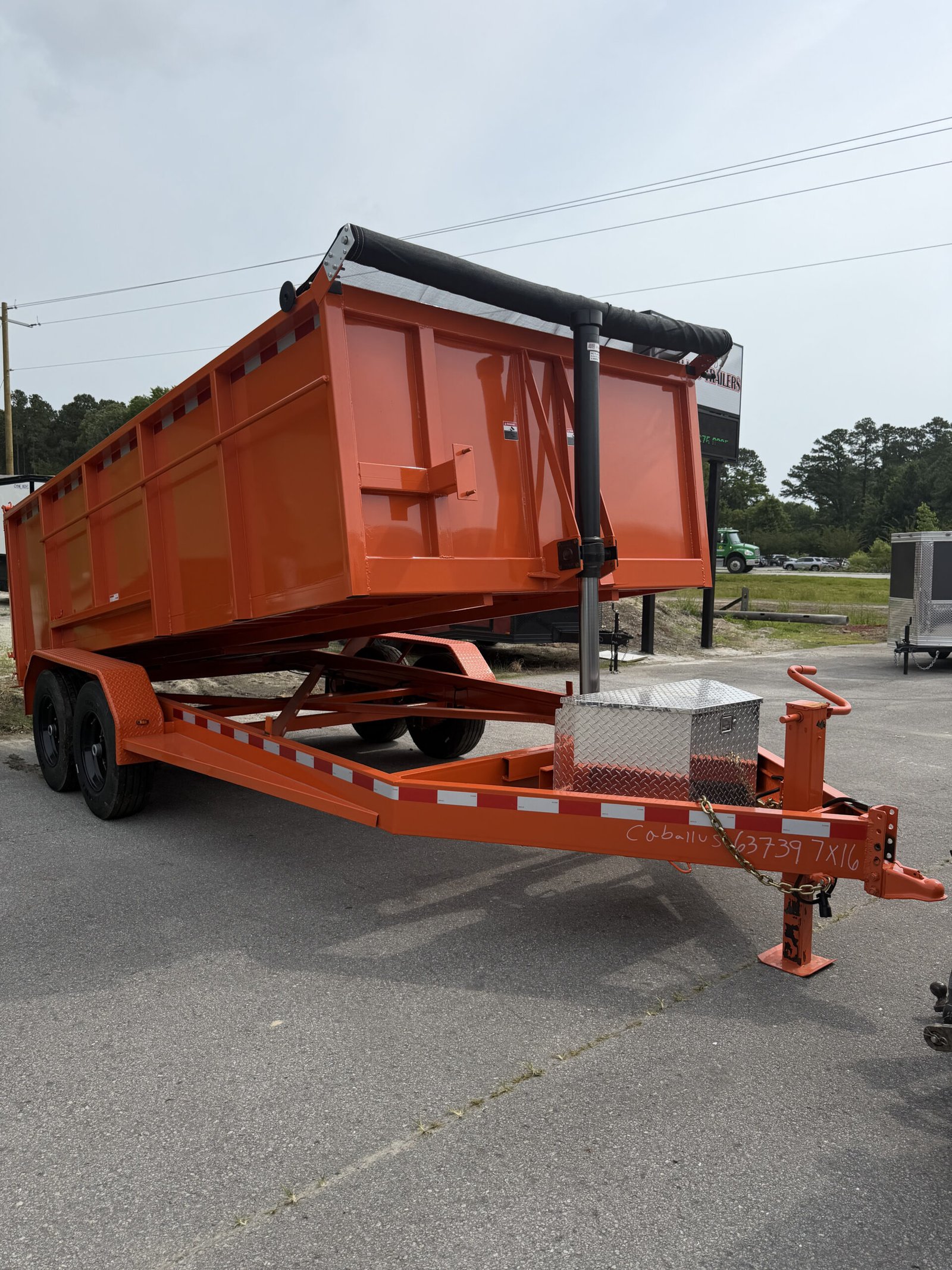 7×16 Dump Trailer for Sale – Orange | 4