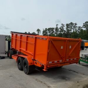 7×16 Dump Trailer for Sale – Orange | 4' Sides | 14 Ply Tires | Rear Double Doors | Spread Gate - Image 3
