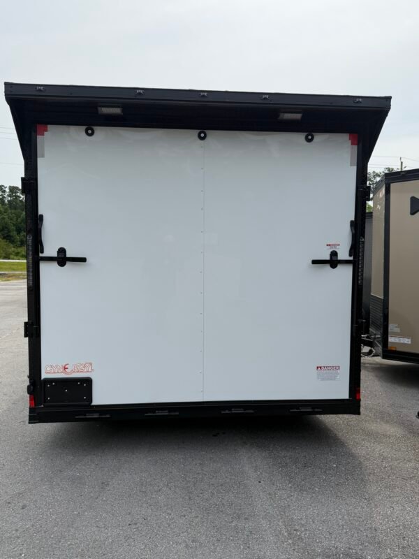8.5×16 Enclosed Car Hauler for Sale – White | 7' Interior | Ramp Door | Heavy Duty