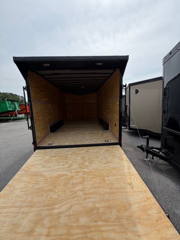8.5×16 Enclosed Car Hauler for Sale – White | 7' Interior | Ramp Door | Heavy Duty