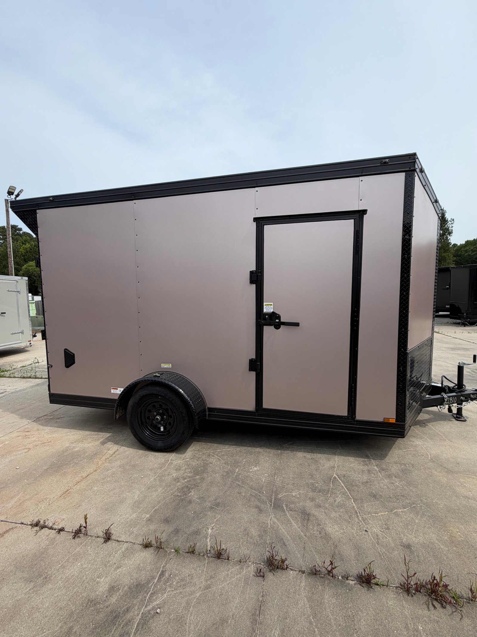 7×12 Enclosed Cargo Trailer for Sale – Rose Metallic | 7