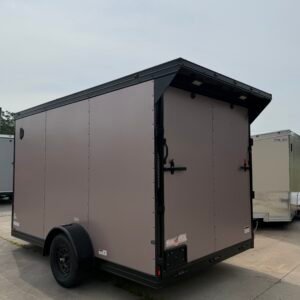 7×12 Enclosed Cargo Trailer for Sale – Rose Metallic | 7' Interior | Rear Ramp | 3500 lb Axles - Image 4