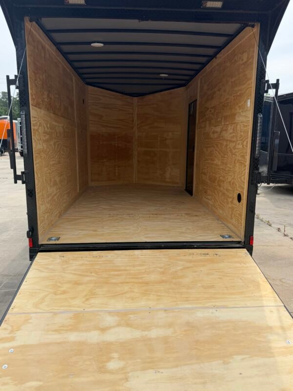 7×12 Enclosed Cargo Trailer for Sale – Rose Metallic | 7' Interior | Rear Ramp | 3500 lb Axles