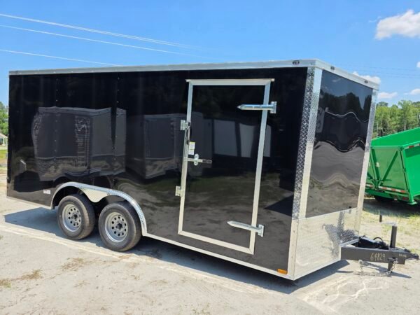 8.5×16 Enclosed Car Hauler for Sale – Black | 6'6" Interior | Cargo & Vehicle Trailer