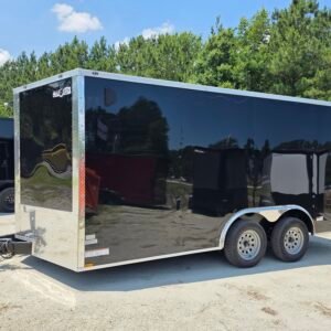 8.5×16 Enclosed Car Hauler for Sale – Black | 6'6" Interior | Cargo & Vehicle Trailer - Image 2