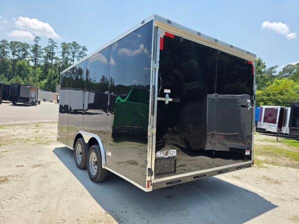 8.5×16 Enclosed Car Hauler for Sale – Black | 6'6" Interior | Cargo & Vehicle Trailer
