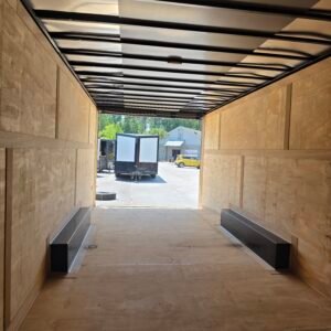 8.5×24 Enclosed Car Hauler for Sale – Silver | 7' Interior | Rear Wing | Heavy-Duty Trailer - Image 5