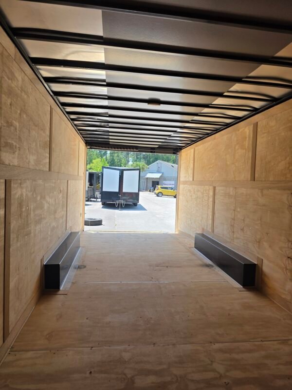 8.5×24 Enclosed Car Hauler for Sale – Silver | 7' Interior | Rear Wing | Heavy-Duty Trailer