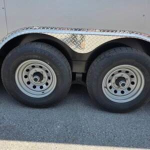 8.5×24 Enclosed Car Hauler for Sale – Silver | 7' Interior | Rear Wing | Heavy-Duty Trailer - Image 6