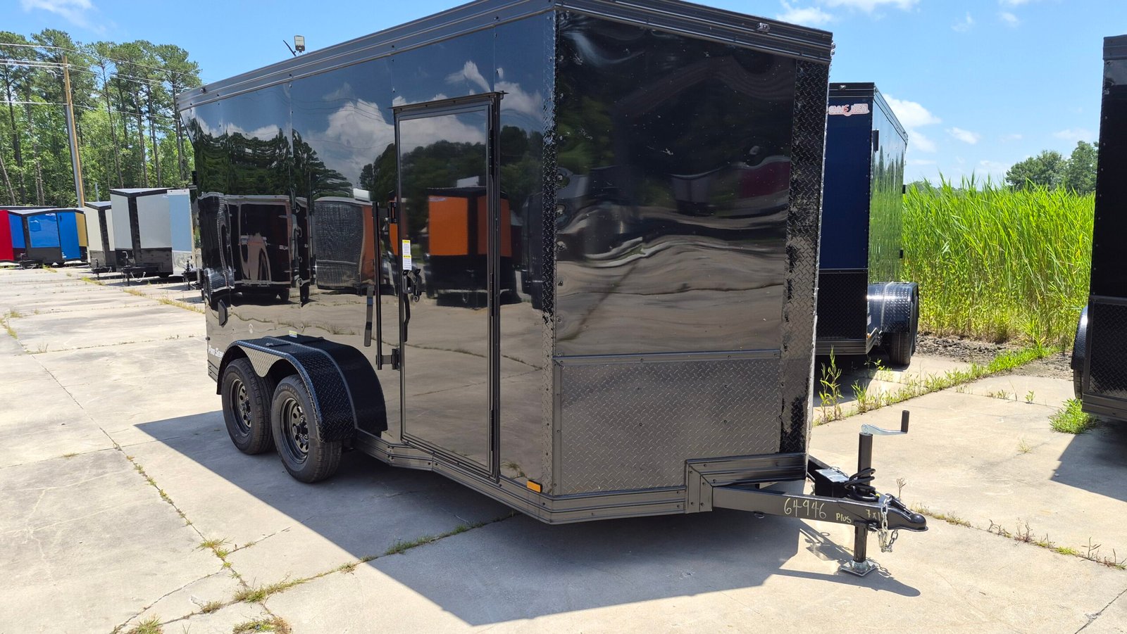 7×14 Enclosed Cargo Trailer for Sale – Black | 7