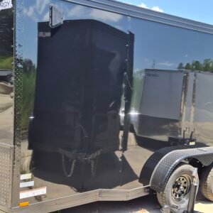 7×14 Enclosed Cargo Trailer for Sale – Black | 7' Interior | Rear Ramp | 3500 lb Axles - Image 2