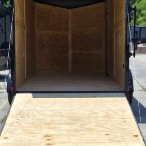 7×14 Enclosed Cargo Trailer for Sale – Black | 7' Interior | Rear Ramp | 3500 lb Axles - Image 3