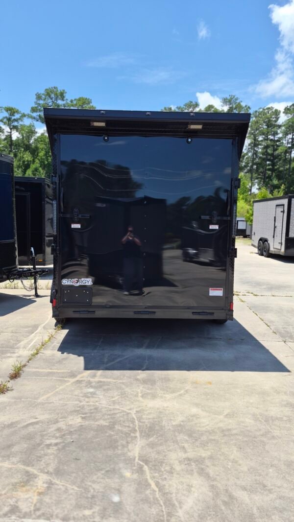 7×14 Enclosed Cargo Trailer for Sale – Black | 7' Interior | Rear Ramp | 3500 lb Axles