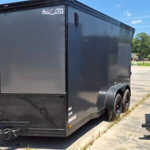 7×14 Enclosed Cargo Trailer for Sale – Charcoal Gray | 7' Interior | Rear Ramp | 3500 lb Axles - Image 2
